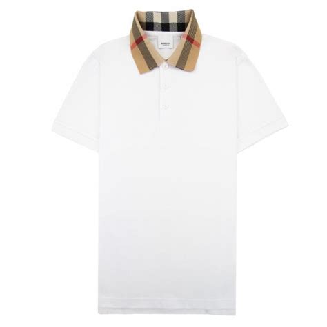 burberry brit nova check-trimmed polo shirt|Check Collar Cotton Polo Shirt in White .